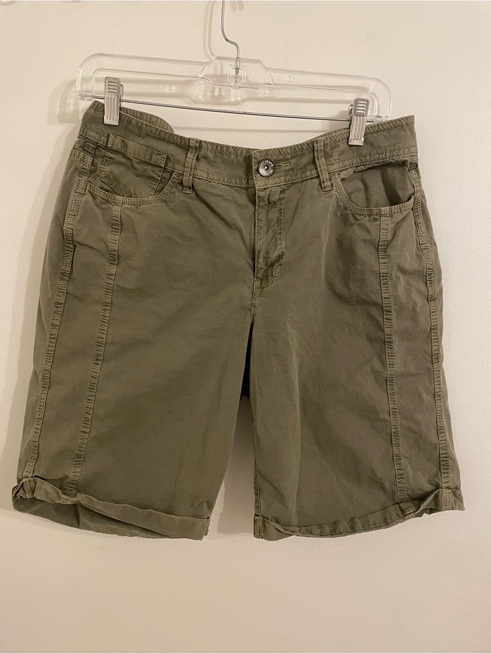 DKNY Olive Green Bermuda Shorts